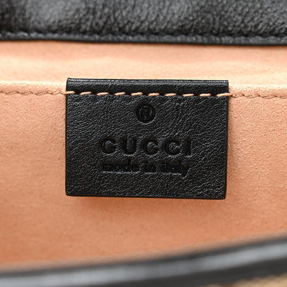 Gucci Monogram Matelasse Diagonal Mini GG Marmont Shoulder Bag Beige Black 6 of 11