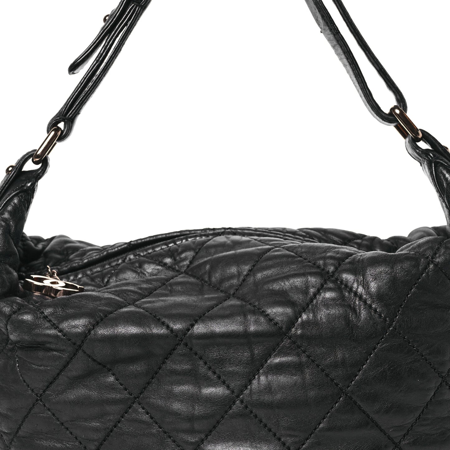 Lambskin Quilted Cloudy Bundle Hobo Black