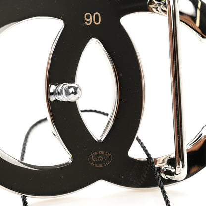 Chanel Calfskin Reversible CC Logo Belt 90 White Black 5 of 7