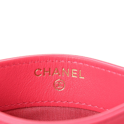 Chanel Shiny Goatskin Quilted 19 Card Holder Dark Pink 6 of 7
