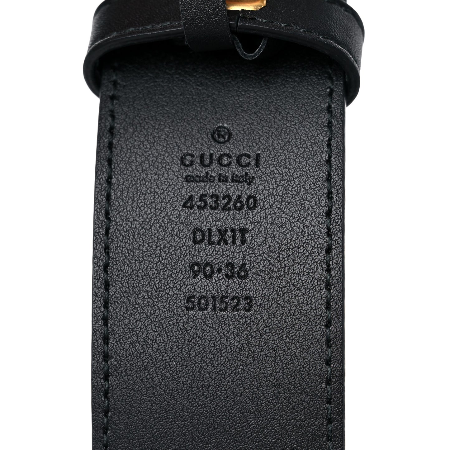 Moon Calfskin Pearl Double G 40mm Belt 90 36 Black Cream