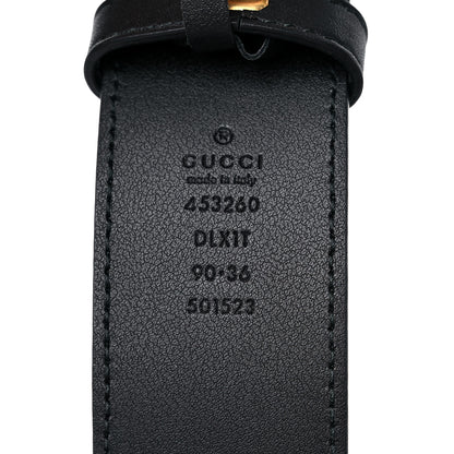 Gucci Moon Calfskin Pearl Double G 40mm Belt 90 36 Black Cream 3 of 4