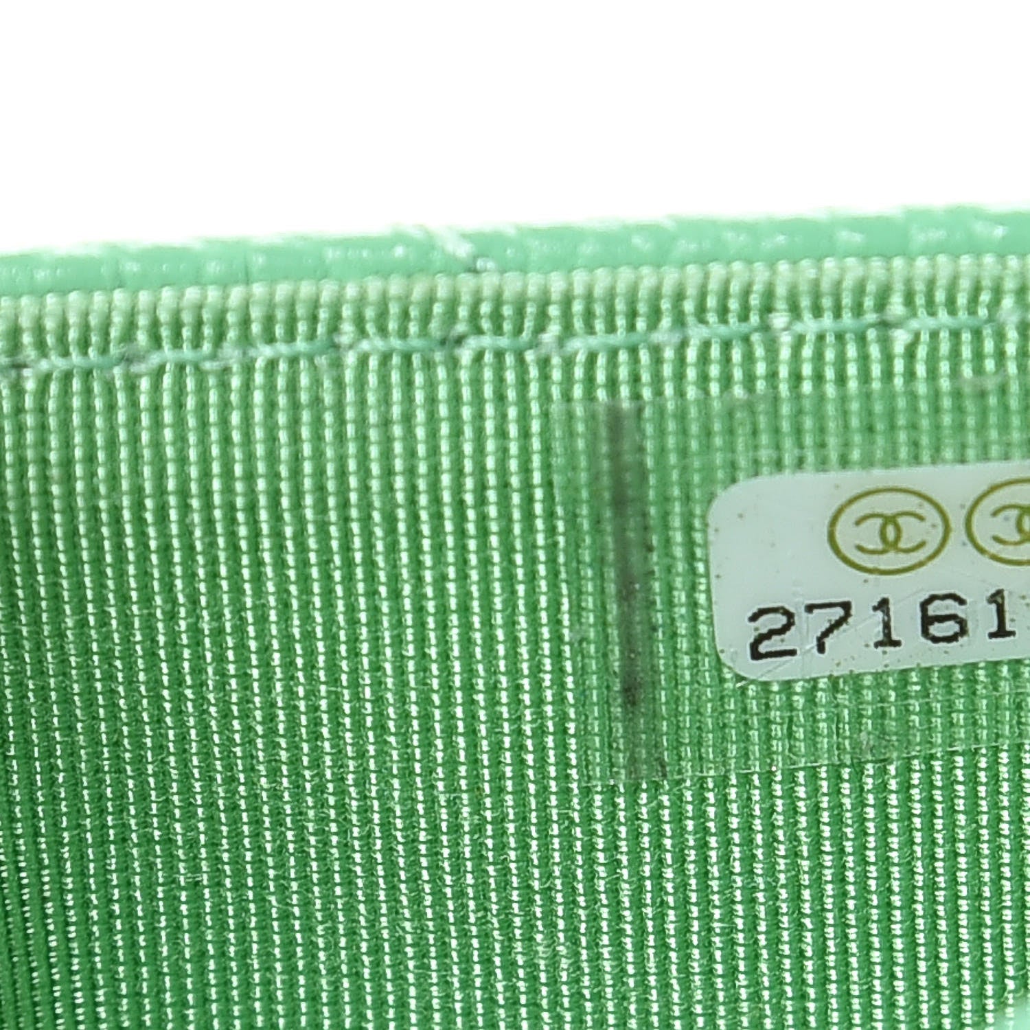 Chanel Caviar Chevron Quilted Flap Card Holder Green 8 of 9