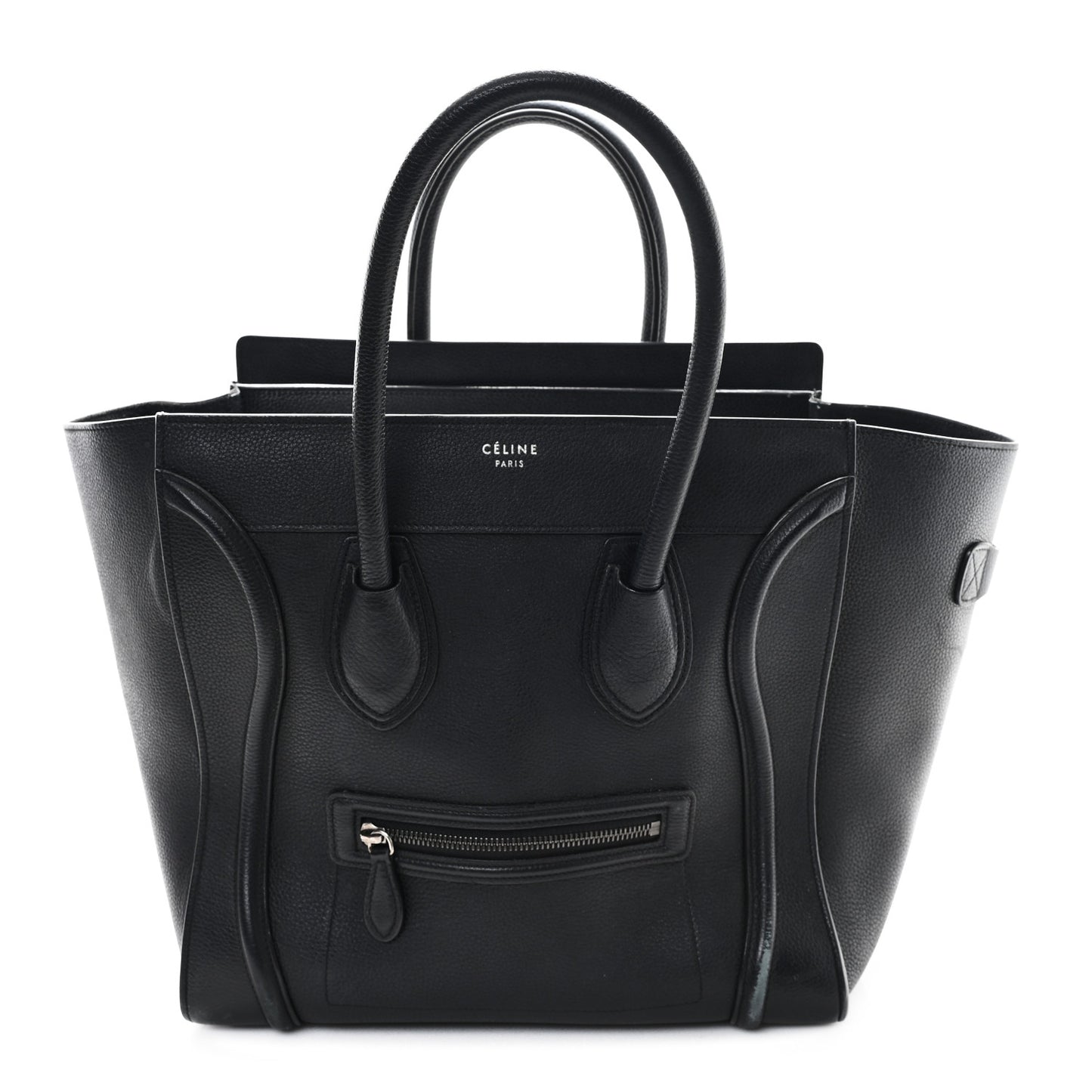 Drummed Calfskin Mini Luggage Black