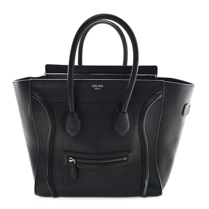Celine Drummed Calfskin Mini Luggage Black 1 of 12