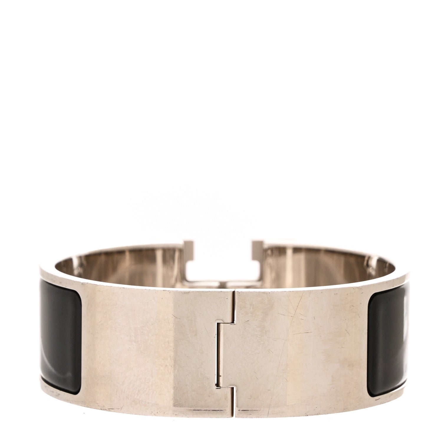 Hermes Enamel Wide Clic Clac H Bracelet GM Black 3 of 4