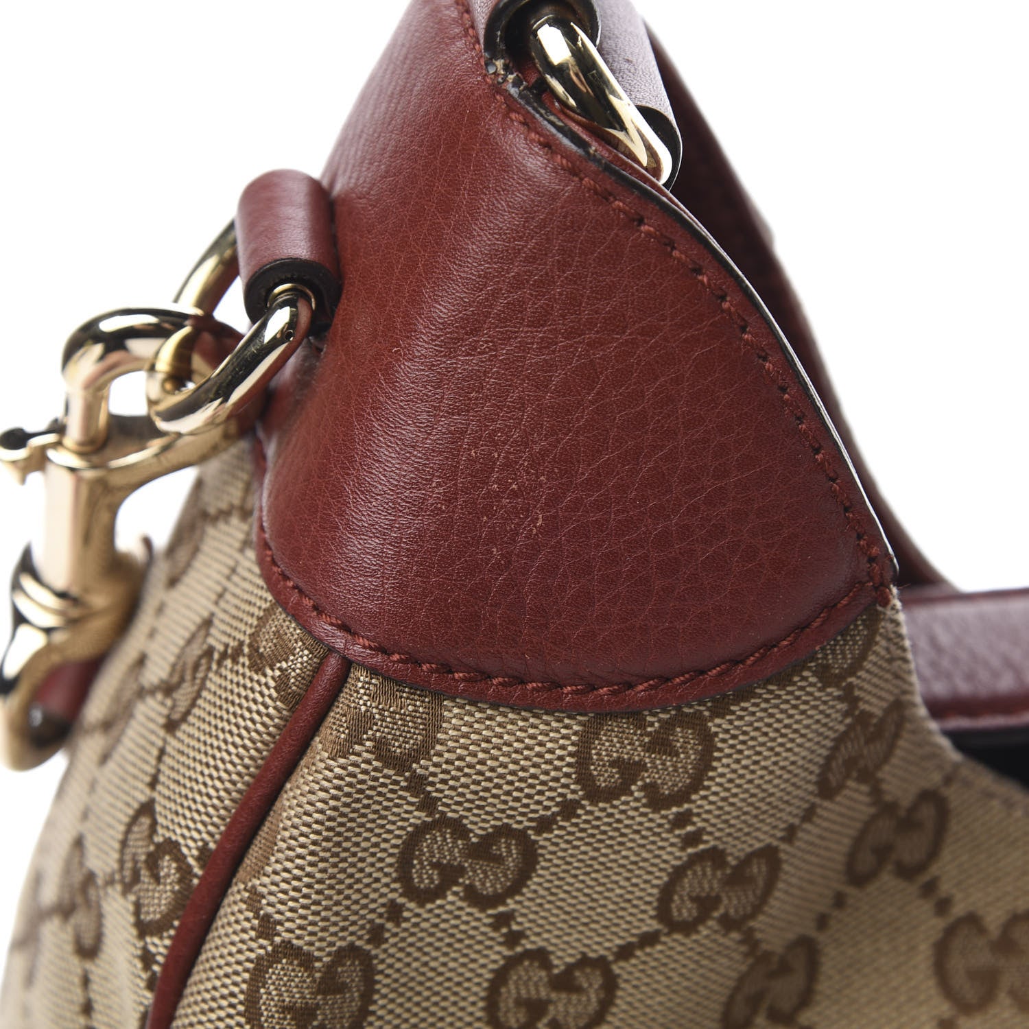 Gucci Monogram Web Medium Dressage Hobo Red 11 of 13