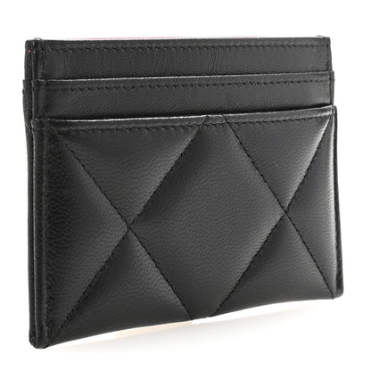 Chanel Shiny Goatskin Quilted Chanel 19 Card Holder Black 6 of 16