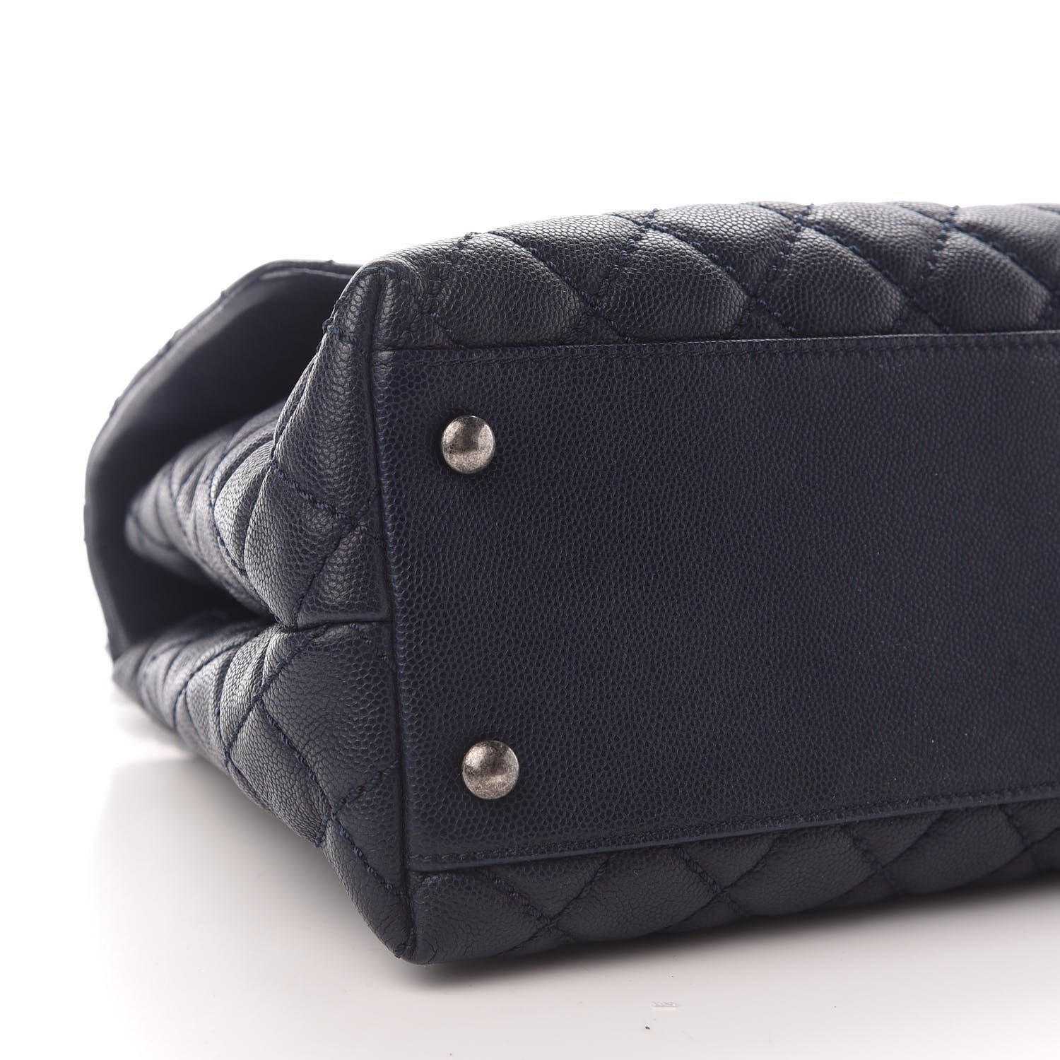 Chanel Caviar Quilted Medium Coco Handle Flap Navy Blue 8 of 9