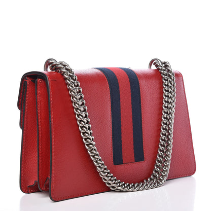 Gucci Calfskin Web Floral Embroidered Small Dionysus Shoulder Bag Hibiscus Red 3 of 9