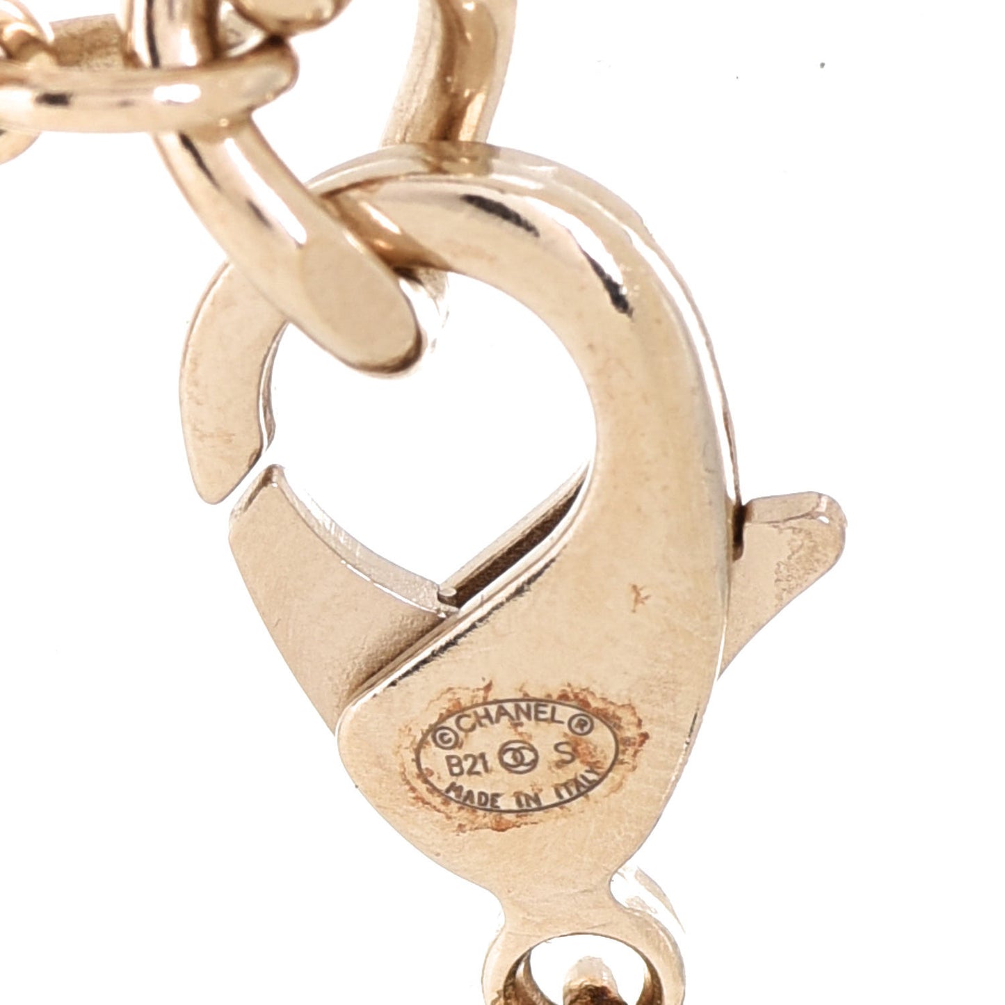 Lambskin Pearl Quilted Flap Necklace Gold Black Pearly White