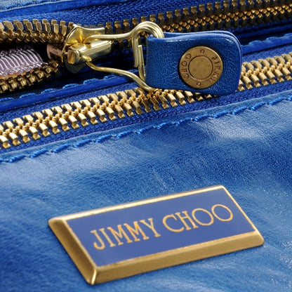 Jimmy Choo Leather Mave Foldover Clutch Electric Blue 7 of 7
