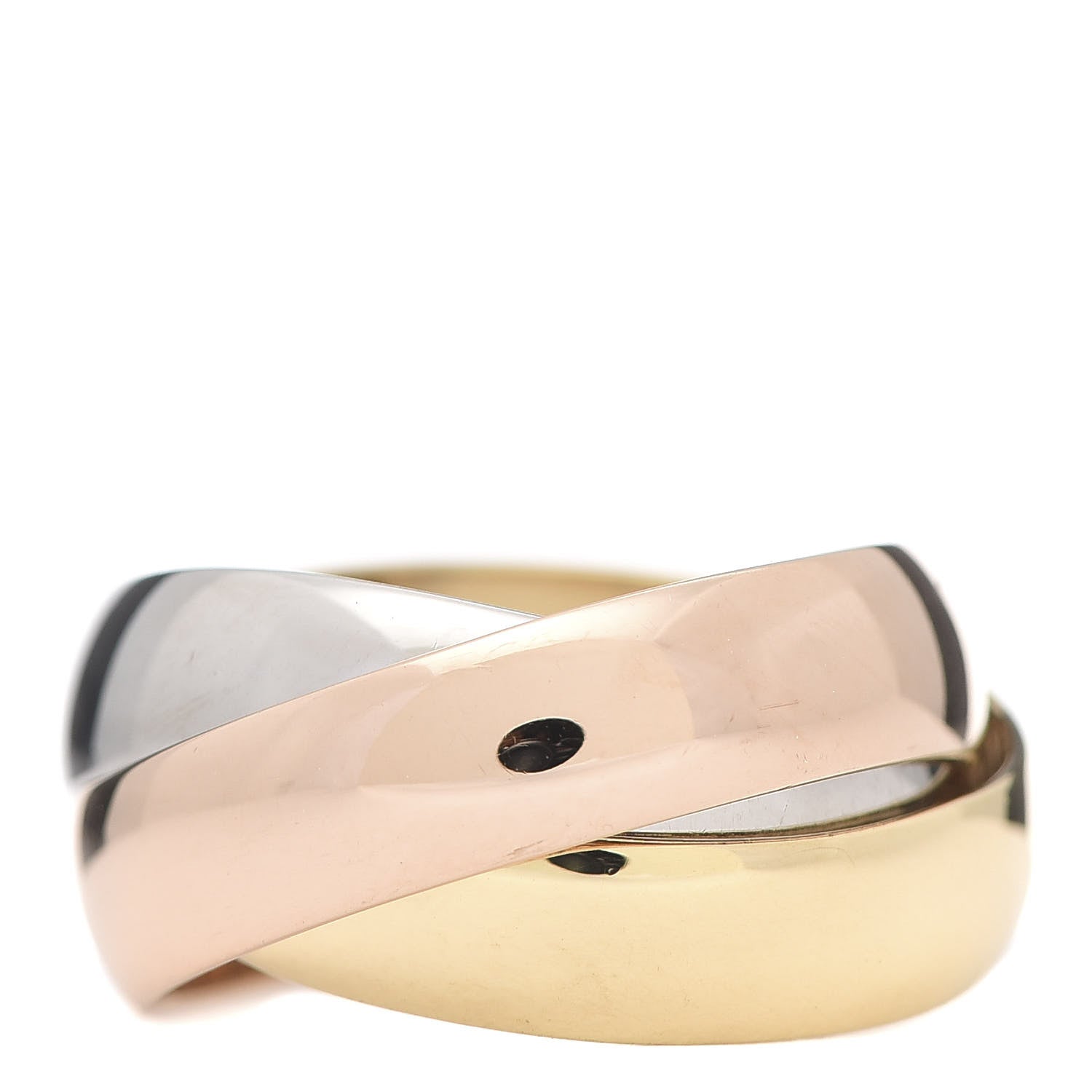 Cartier 18K Pink Yellow White Gold Large Trinity Ring 52 6 3 of 9