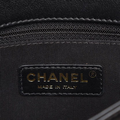 Chanel Calfskin Quilted Medium Graphic Flap Beige Black 6 of 11