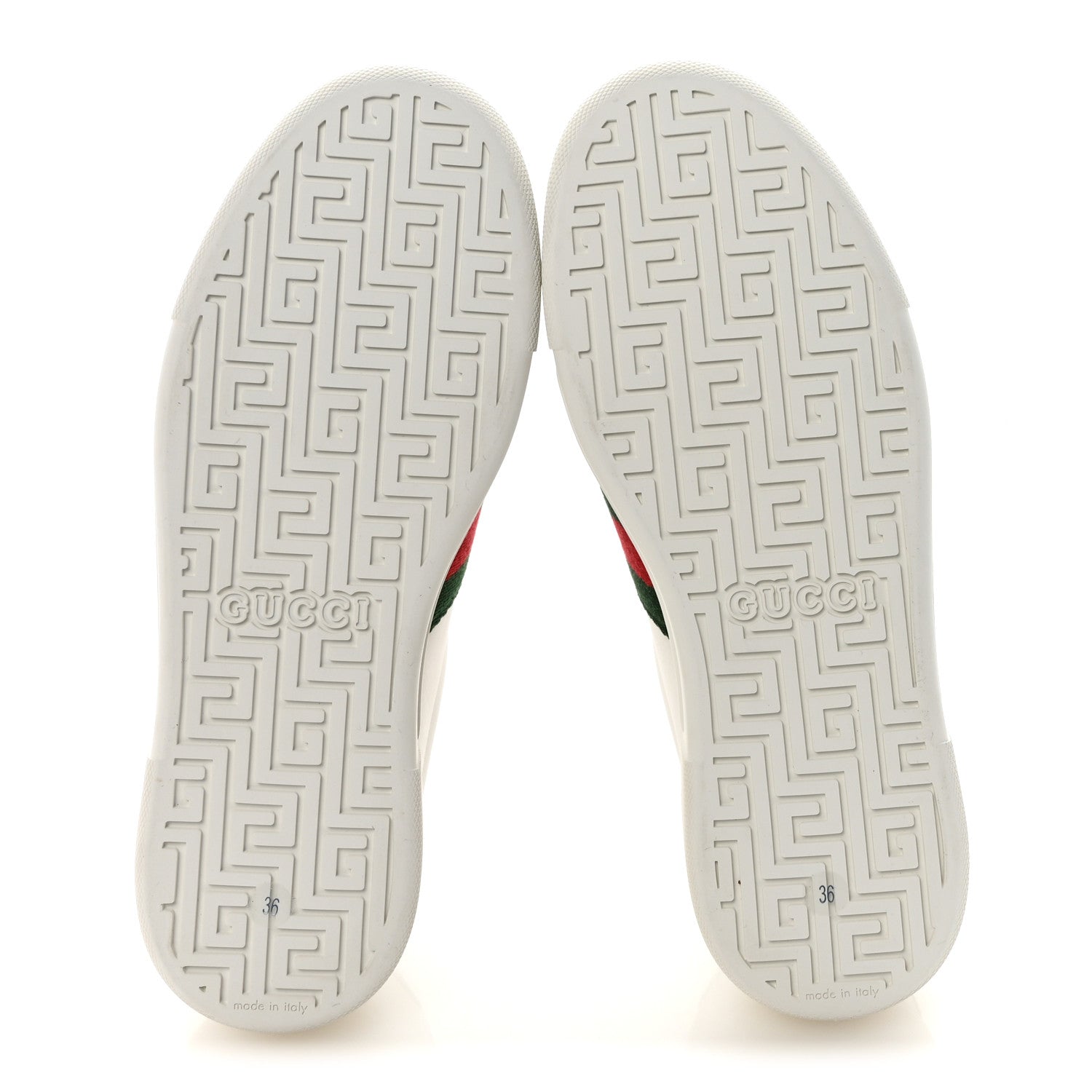 Gucci Ultralight Plume Calfskin Web Womens Ace Platform Sneakers 36 White 6 of 10