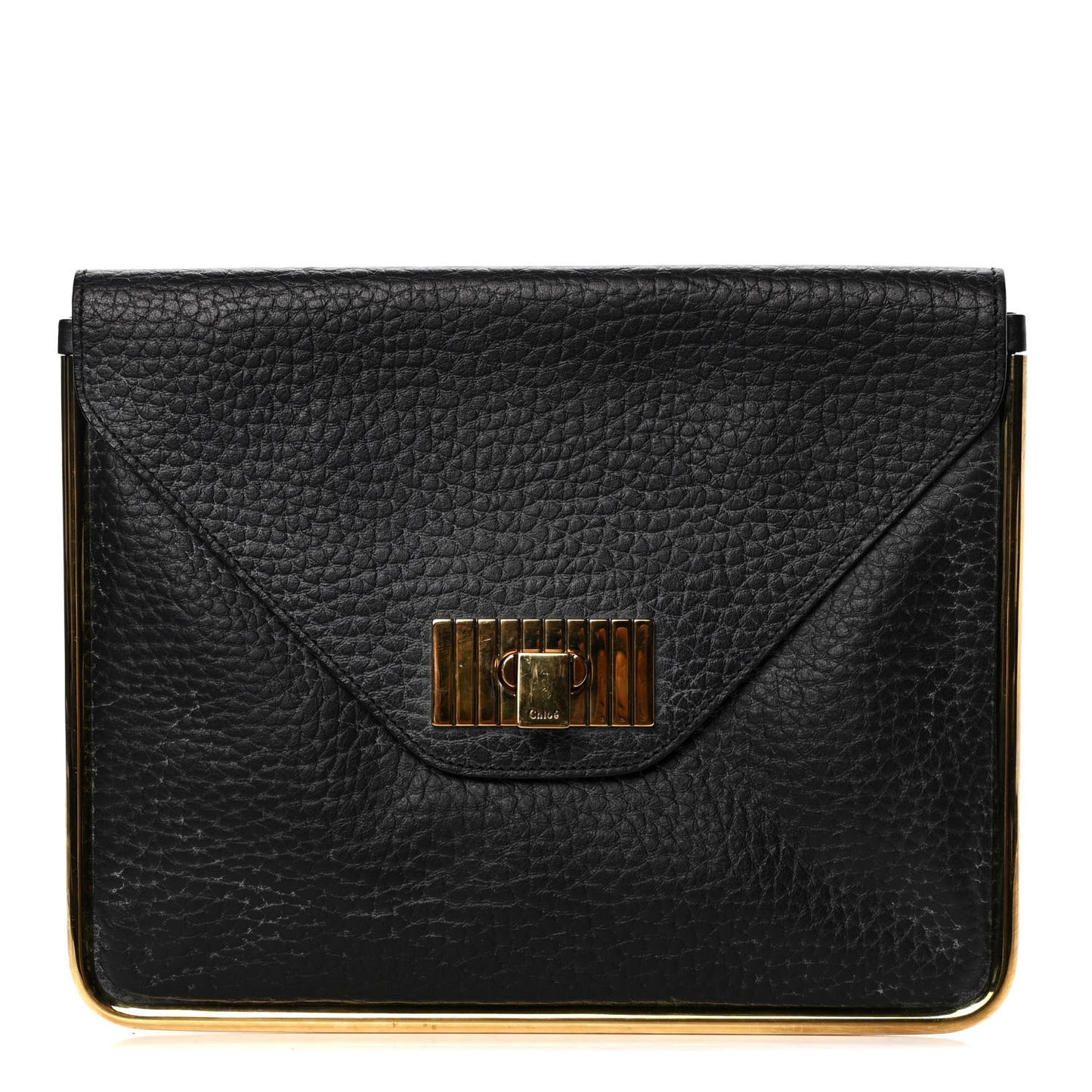 Grained Calfskin Sally Clutch Black