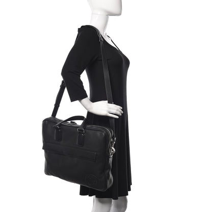 Gucci Pebbled Calfskin Large Soho Briefcase Black 2 of 10