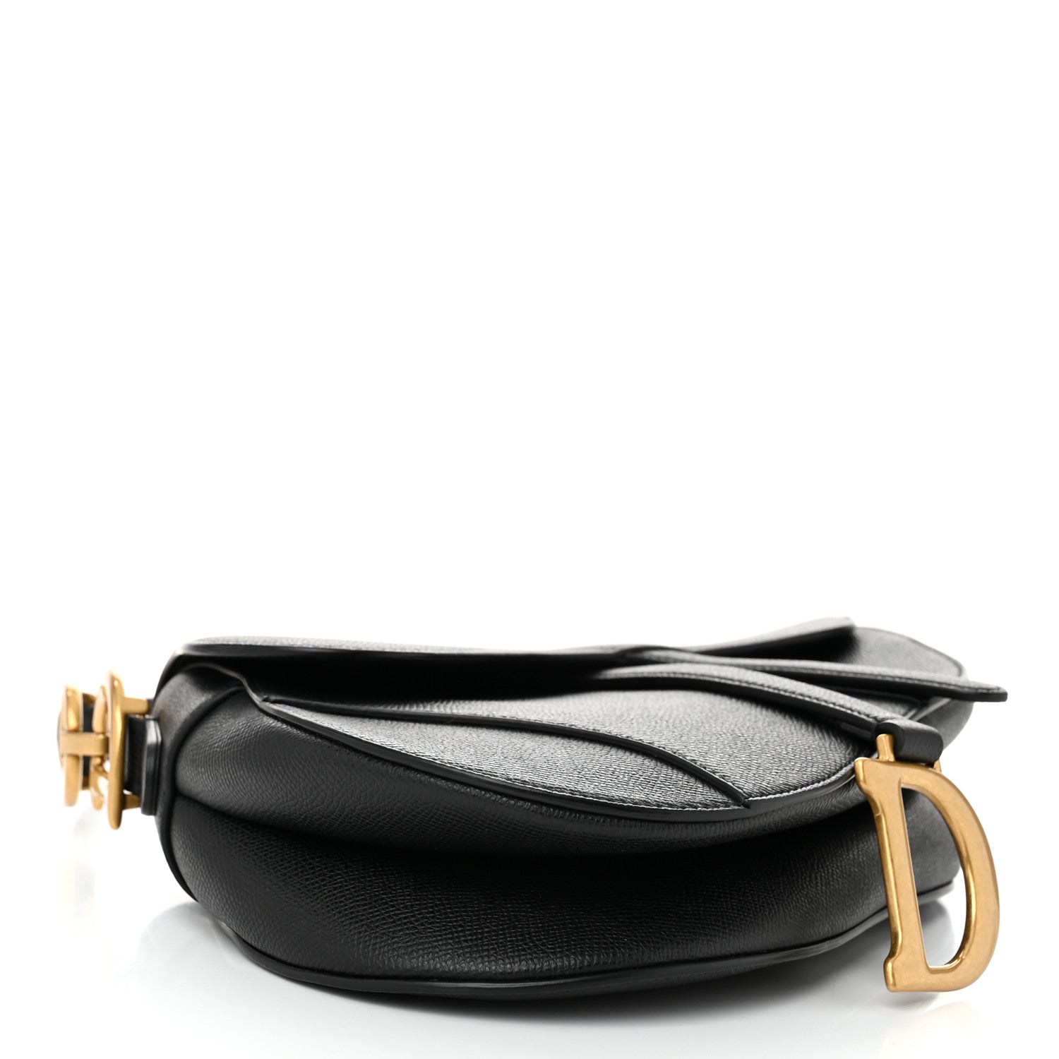 Christian Dior Grained Calfskin Saddle Bag Black 4 of 10