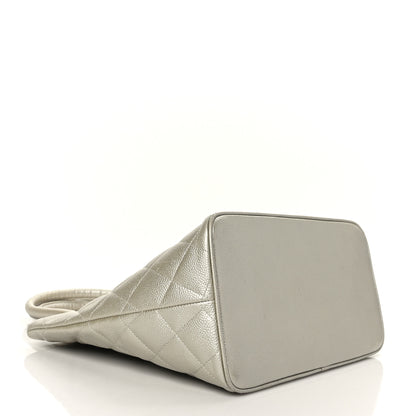 Chanel Metallic Caviar Quilted Medallion Tote Silver 4 of 9
