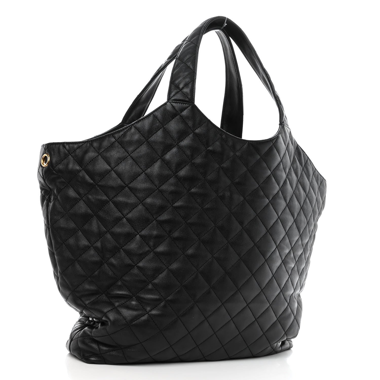 Saint Laurent SAINT LAURENT Lambskin Quilted Maxi Icare Shopping Tote Black 3 of 9