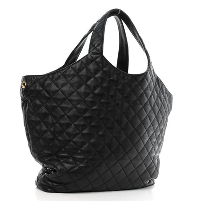 Saint Laurent SAINT LAURENT Lambskin Quilted Maxi Icare Shopping Tote Black 3 of 9