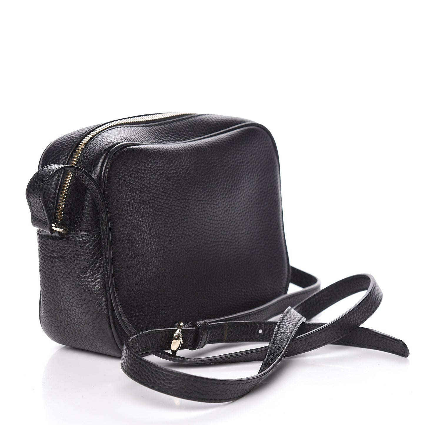 Pebbled Calfskin Small Soho Disco Bag Black