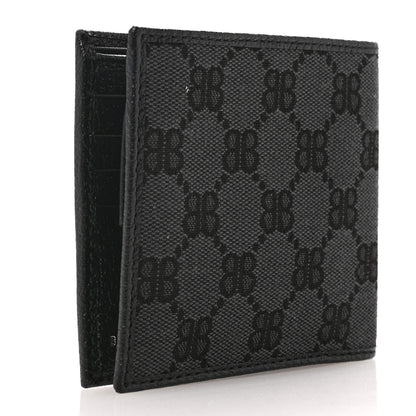 Gucci X BALENCIAGA Canvas BB Monogram Bi-Fold Wallet Black 3 of 9