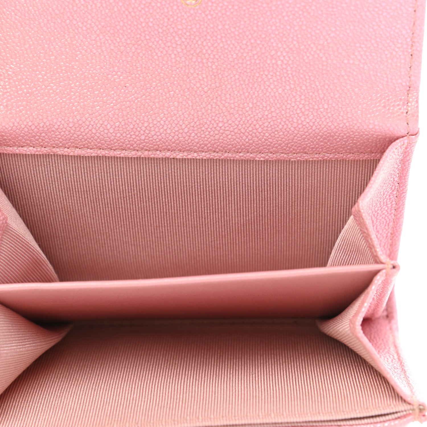 Chanel Iridescent Caviar Quilted Flap Card Holder Wallet Pink 5 of 9