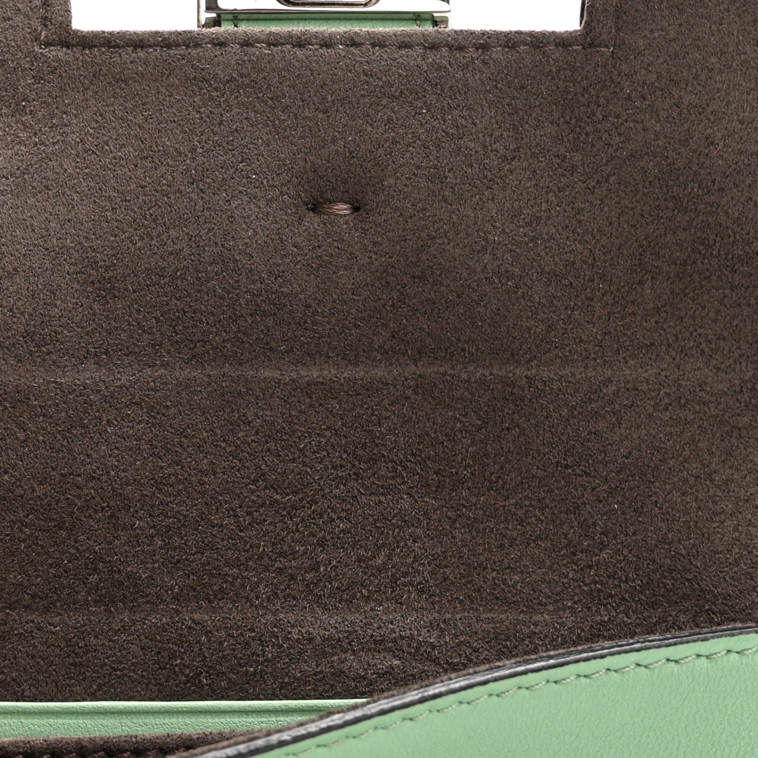 Fendi Nappa Rabbit Fox Fur Micro Buggie Baguette Verde Acqua 10 of 16