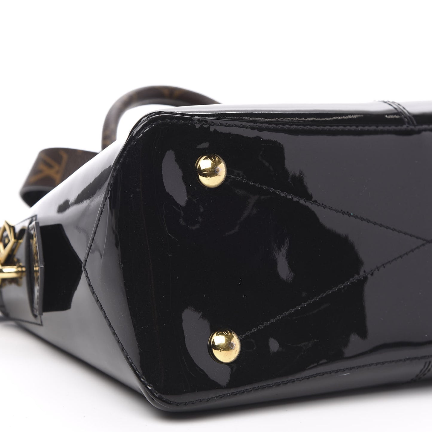 Patent Calfskin Miroir Tote Black