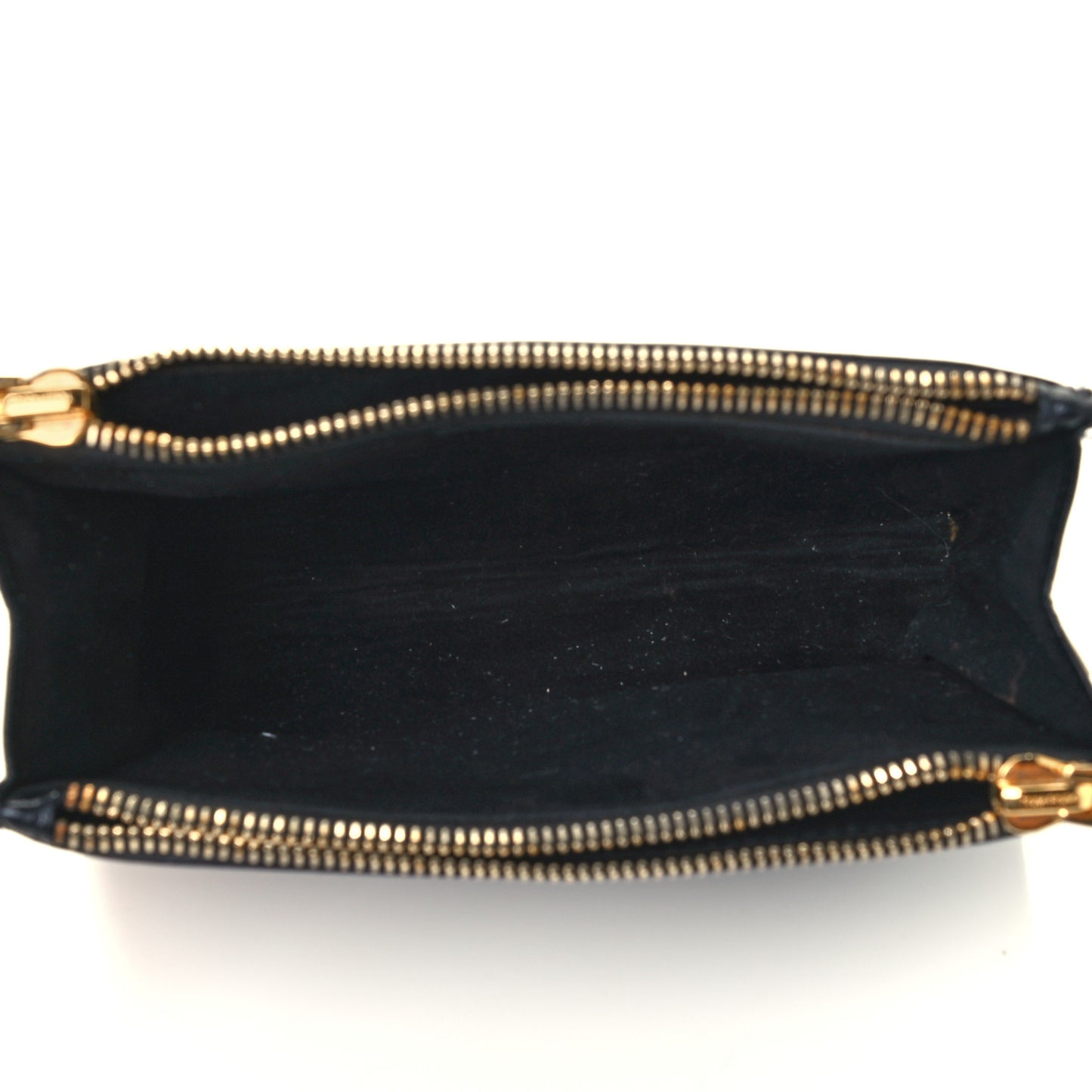 Grained Calfskin Cosmetic Pouch Black