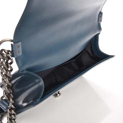 Chanel Glazed Calfskin Medium Boy Flap Blue 5 of 9