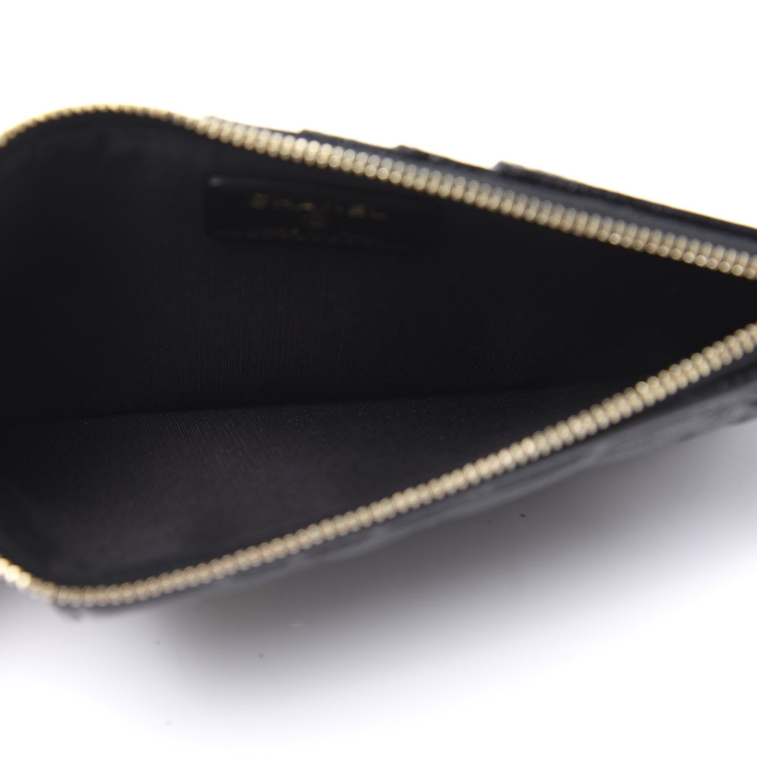 Chanel Caviar Camellia Embossed Classic Flat Wallet Pouch Black 5 of 10