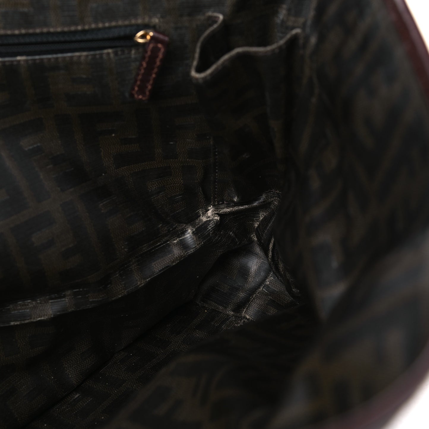 Calfskin FF Woven Medium Roll Tote Moro