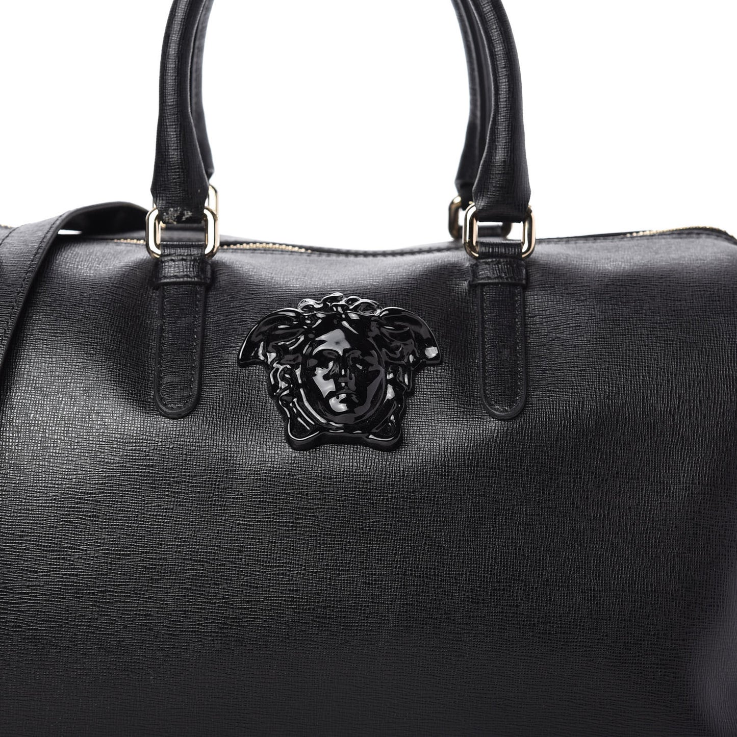 Saffiano Calfskin Palazzo Duffle Bag Black