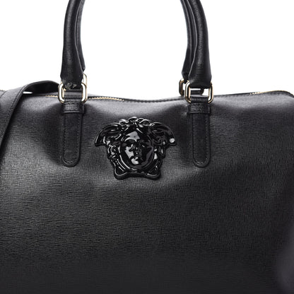 Versace Saffiano Calfskin Palazzo Duffle Bag Black 9 of 10