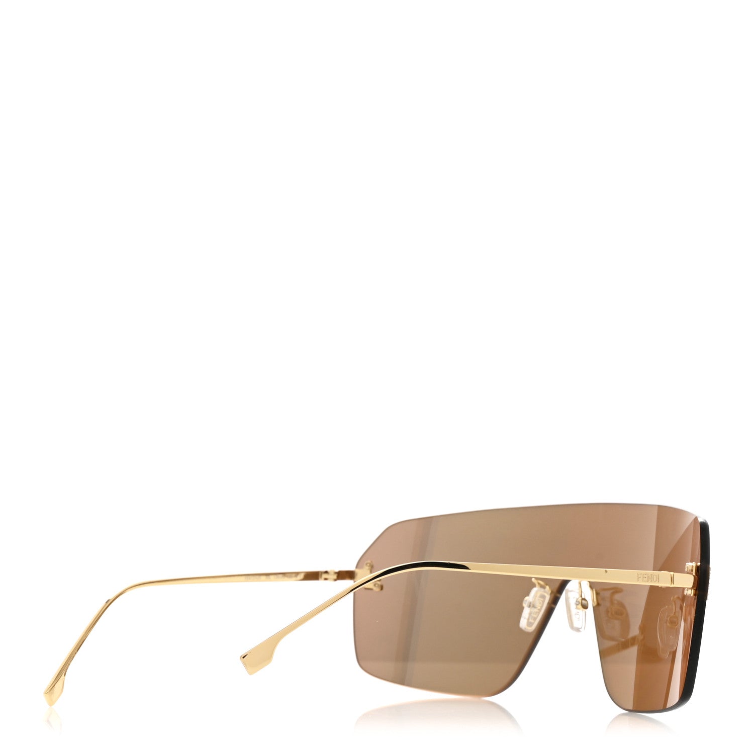 Fendi Metal Crystal Fendi First Shield Sunglasses FE4121US Gold 4 of 7