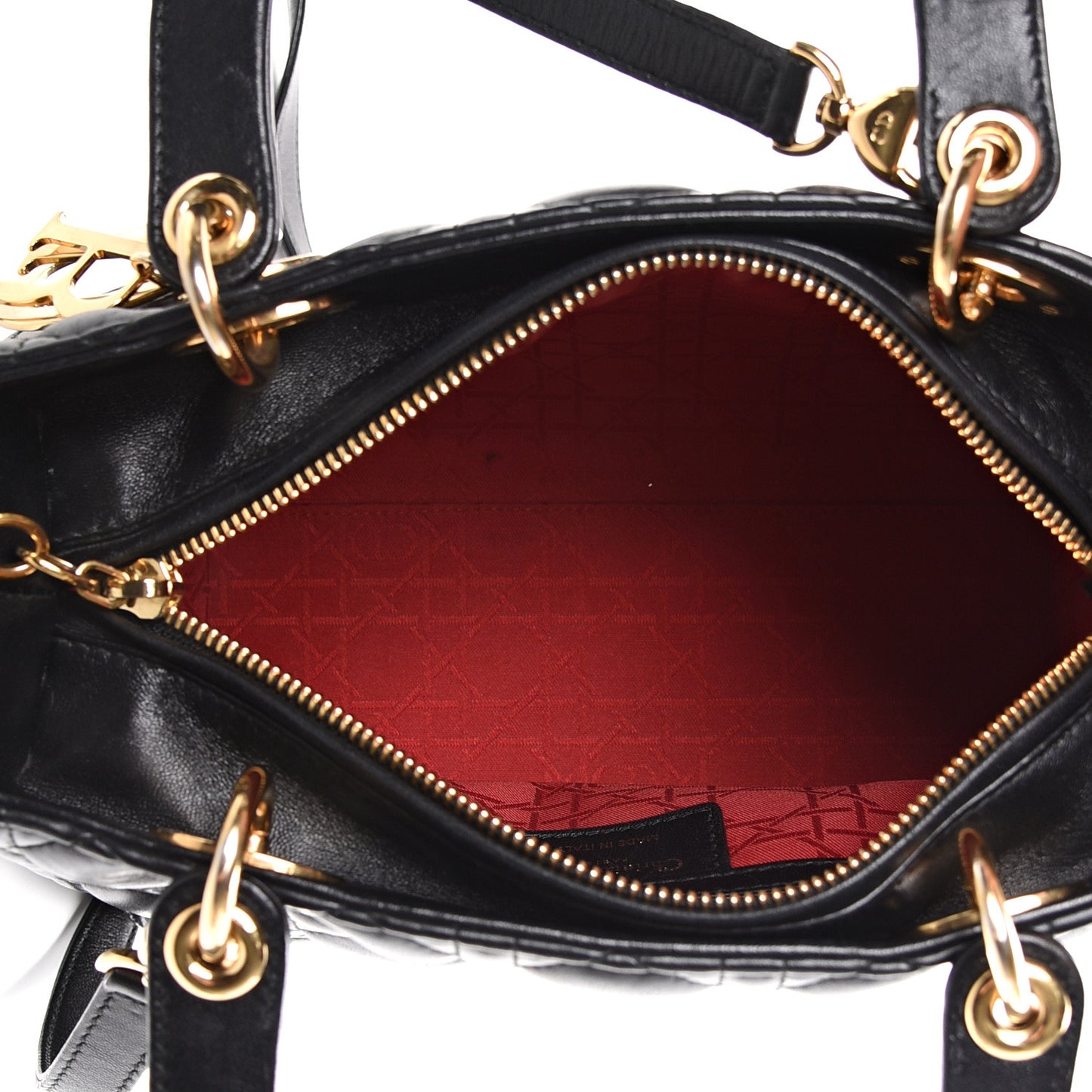 Lambskin Cannage Medium Lady Dior Black
