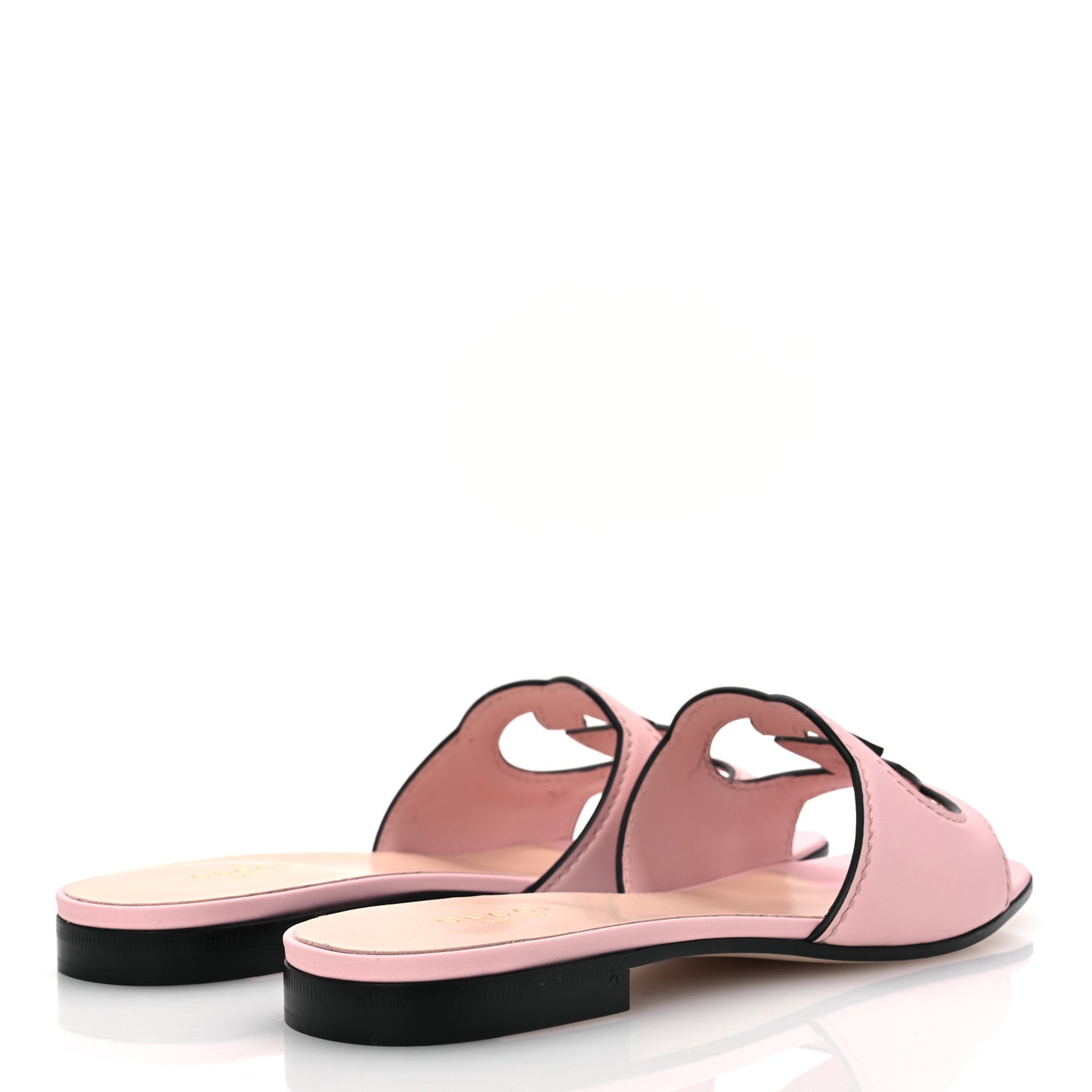 Cosmos Softy Calfskin Interlocking G Cut Out Slide Sandals 37 Candy Cotton