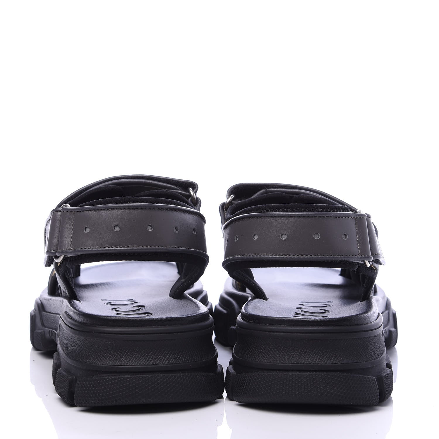 Gucci X SEGA Nappa Mesh Mens Aguru Sandals 9 Loess Black 5 of 10