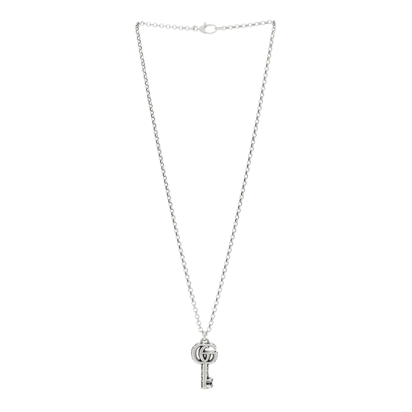 Sterling Silver Double G Key Pendant Necklace