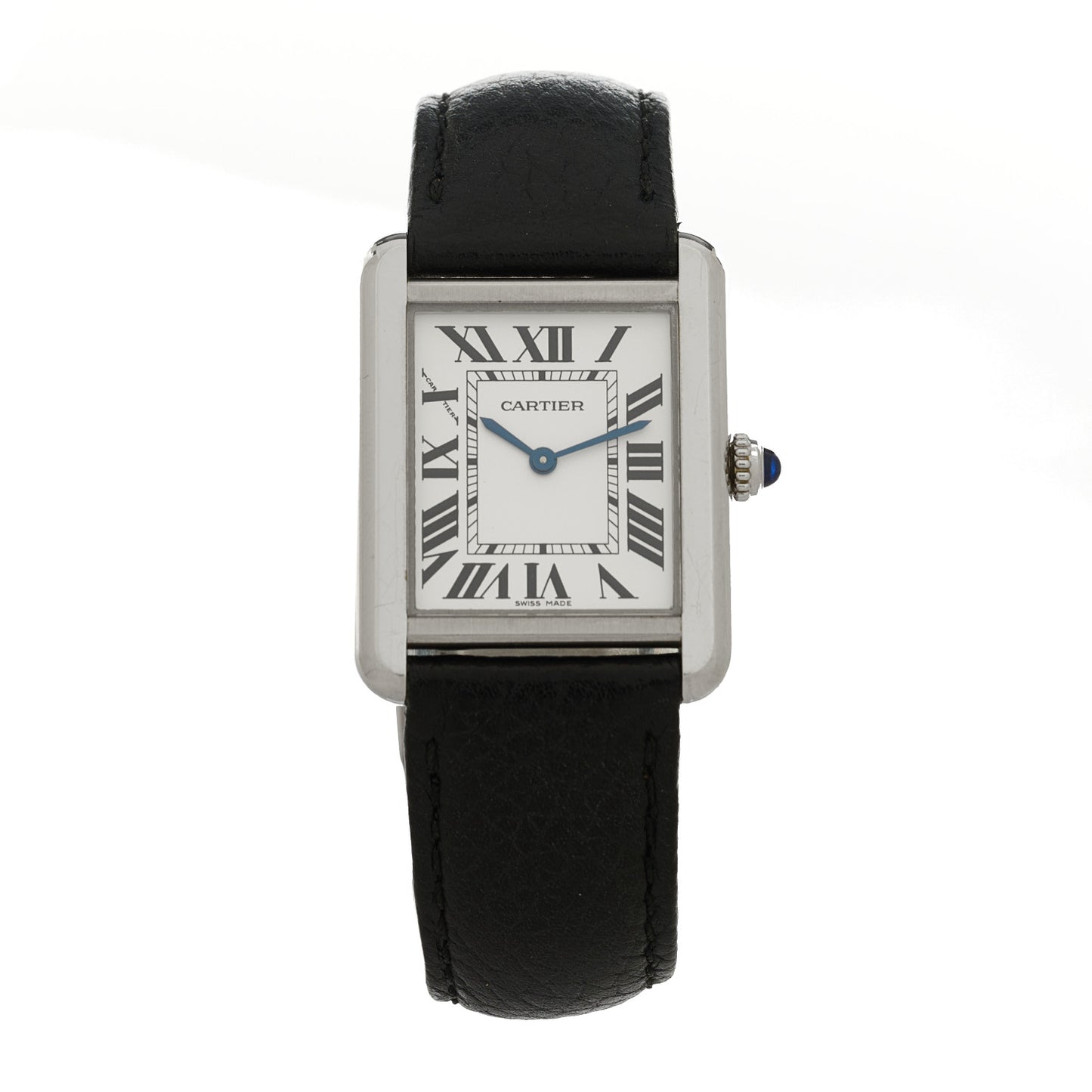 Stainless Steel Calfskin 24mm Tank Solo Quartz Watch
