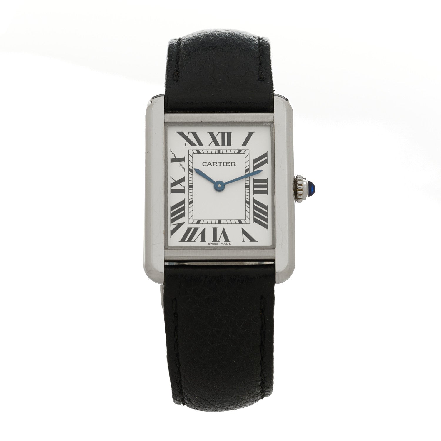 Cartier Stainless Steel Calfskin 24mm Tank Solo Quartz Watch 1 of 4