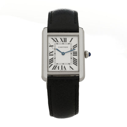 Cartier Stainless Steel Calfskin 24mm Tank Solo Quartz Watch 1 of 4