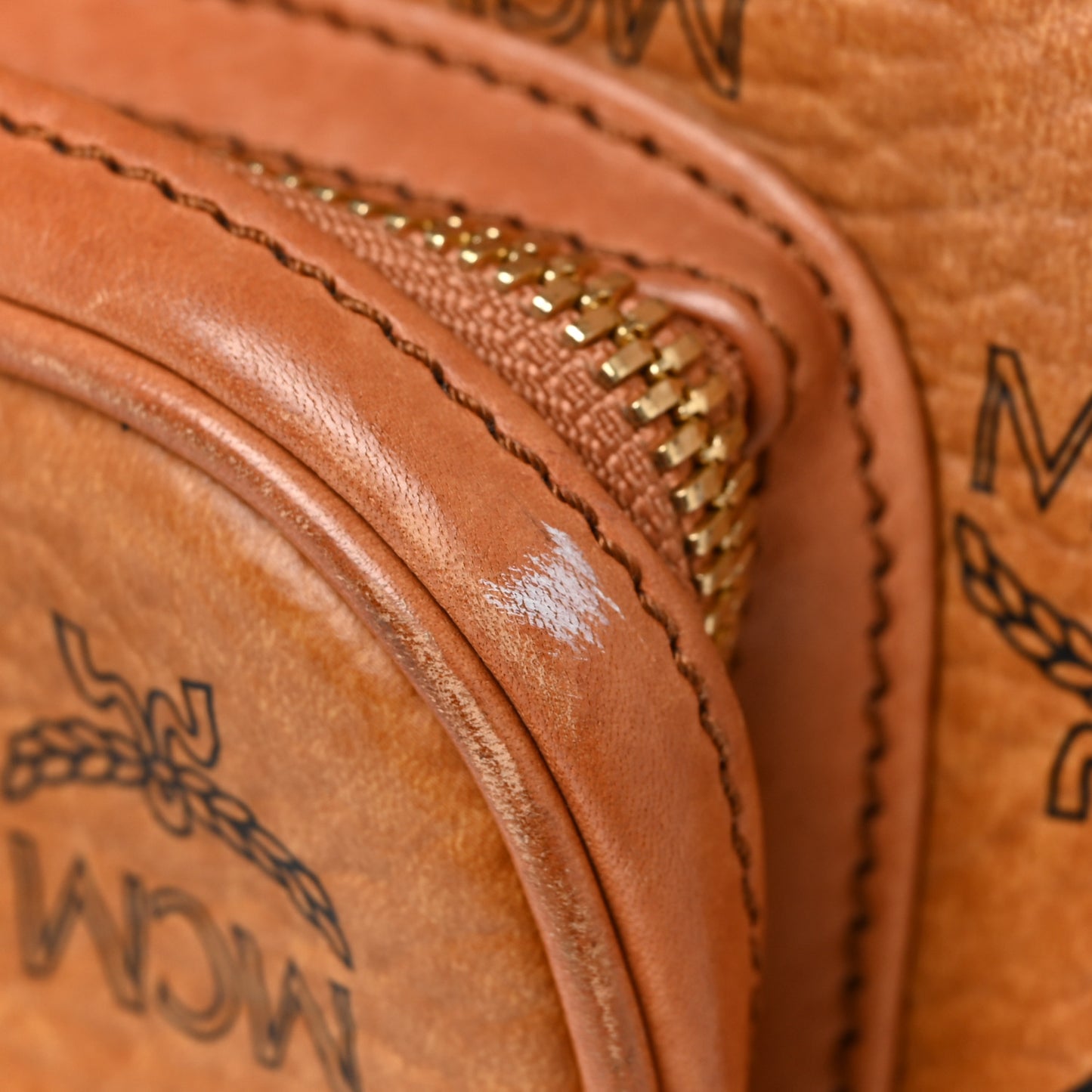 Visetos Medium Vintage Pocket Backpack Cognac