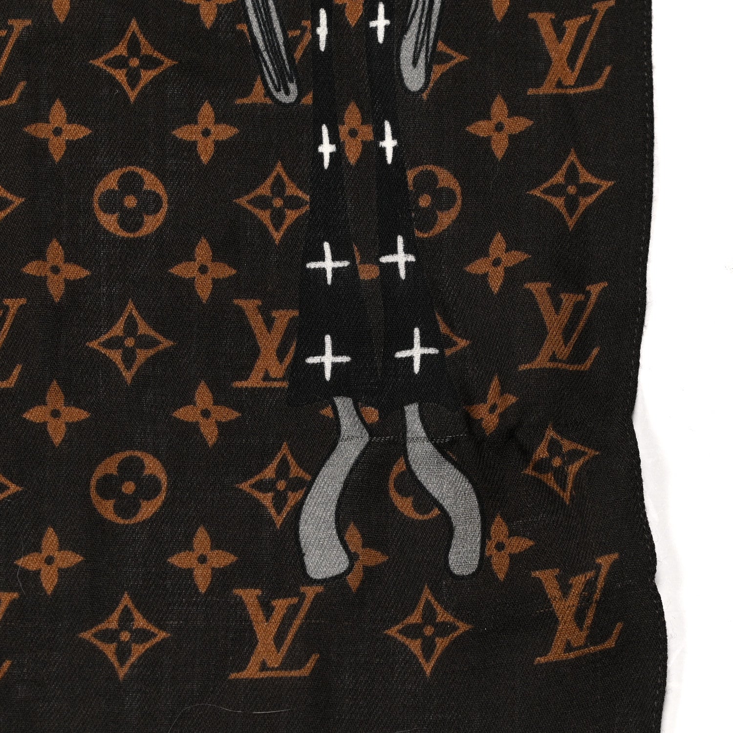 Louis Vuitton Silk Monogram Friends Stole Marron 6 of 7