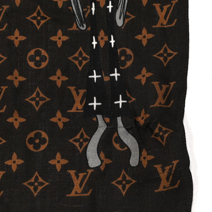 Louis Vuitton Silk Monogram Friends Stole Marron 6 of 7