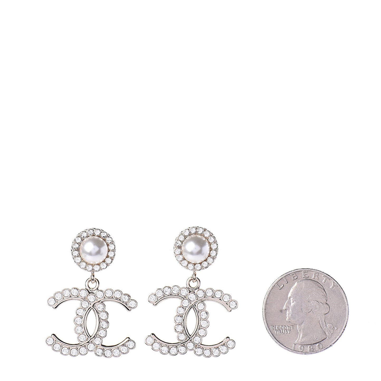 Crystal Pearl Bow-tiful CC Drop Earrings Gold