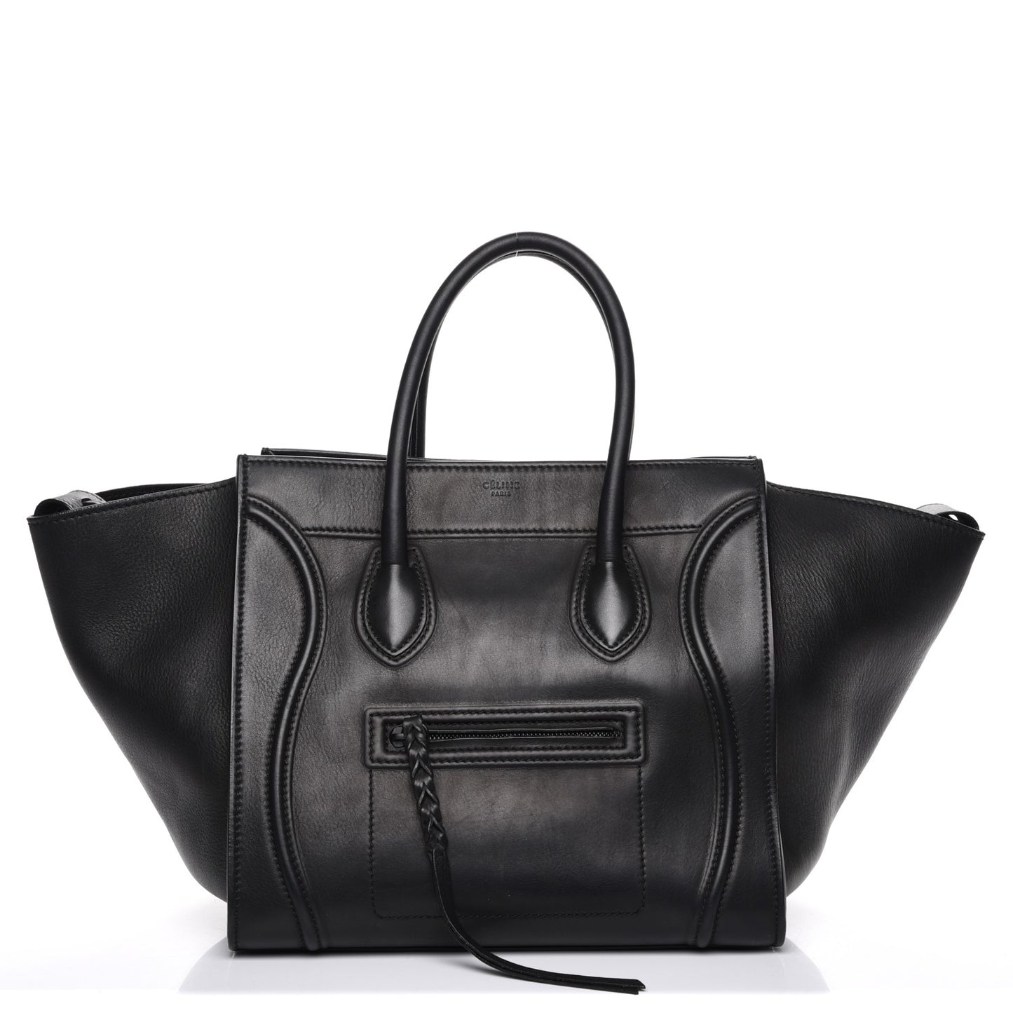 Supple Calfskin Medium Phantom Luggage Black