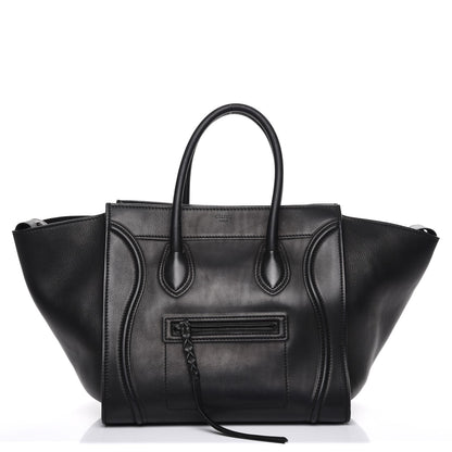 Celine Supple Calfskin Medium Phantom Luggage Black 1 of 9